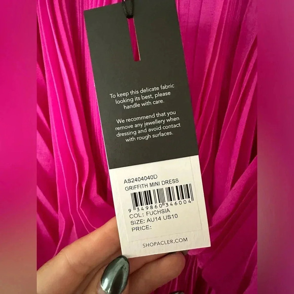 Acler Griffith Ruffled Mini Dress with Spaghetti Straps Size 10 - Picture 9 of 10